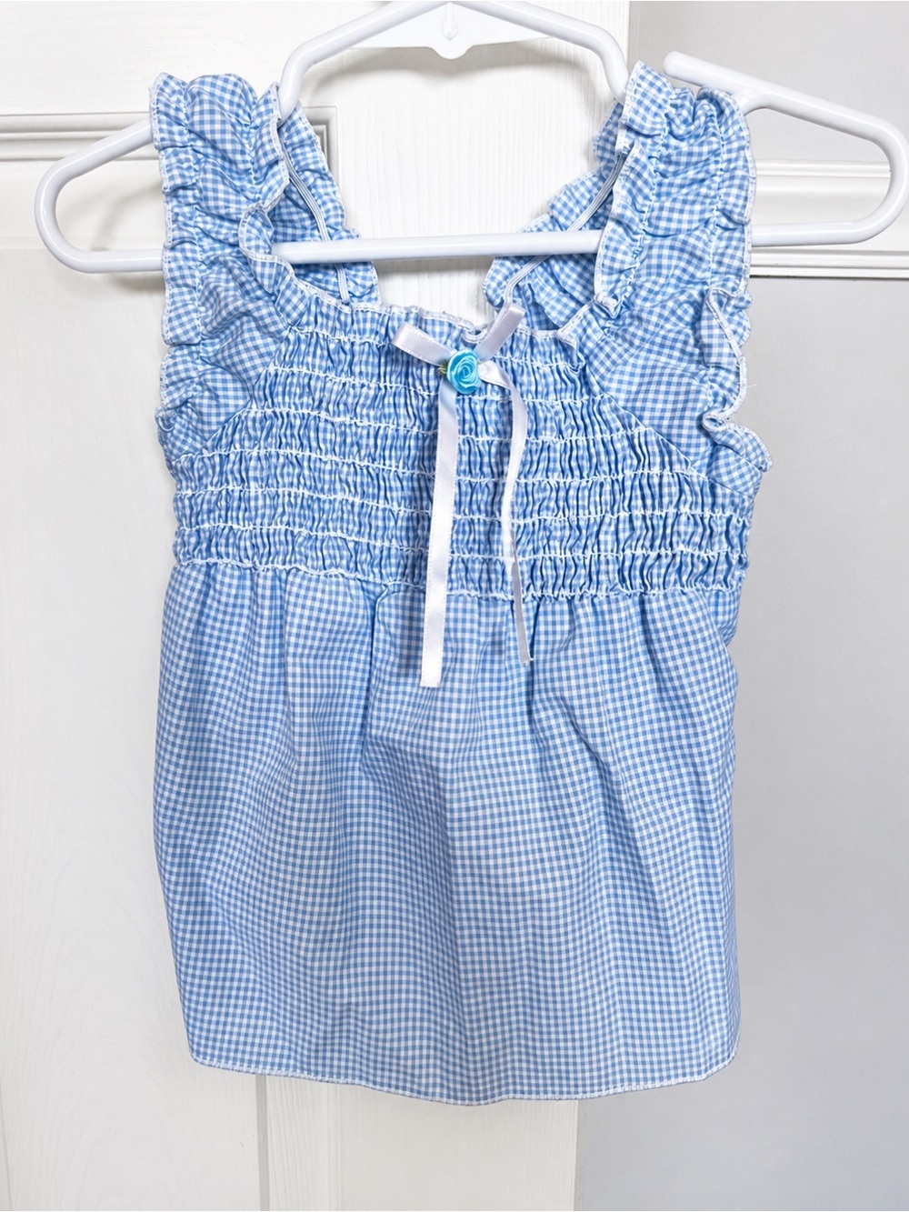 Diggy Bop Blue checked sleeveless shirt.  Girls Size 4T